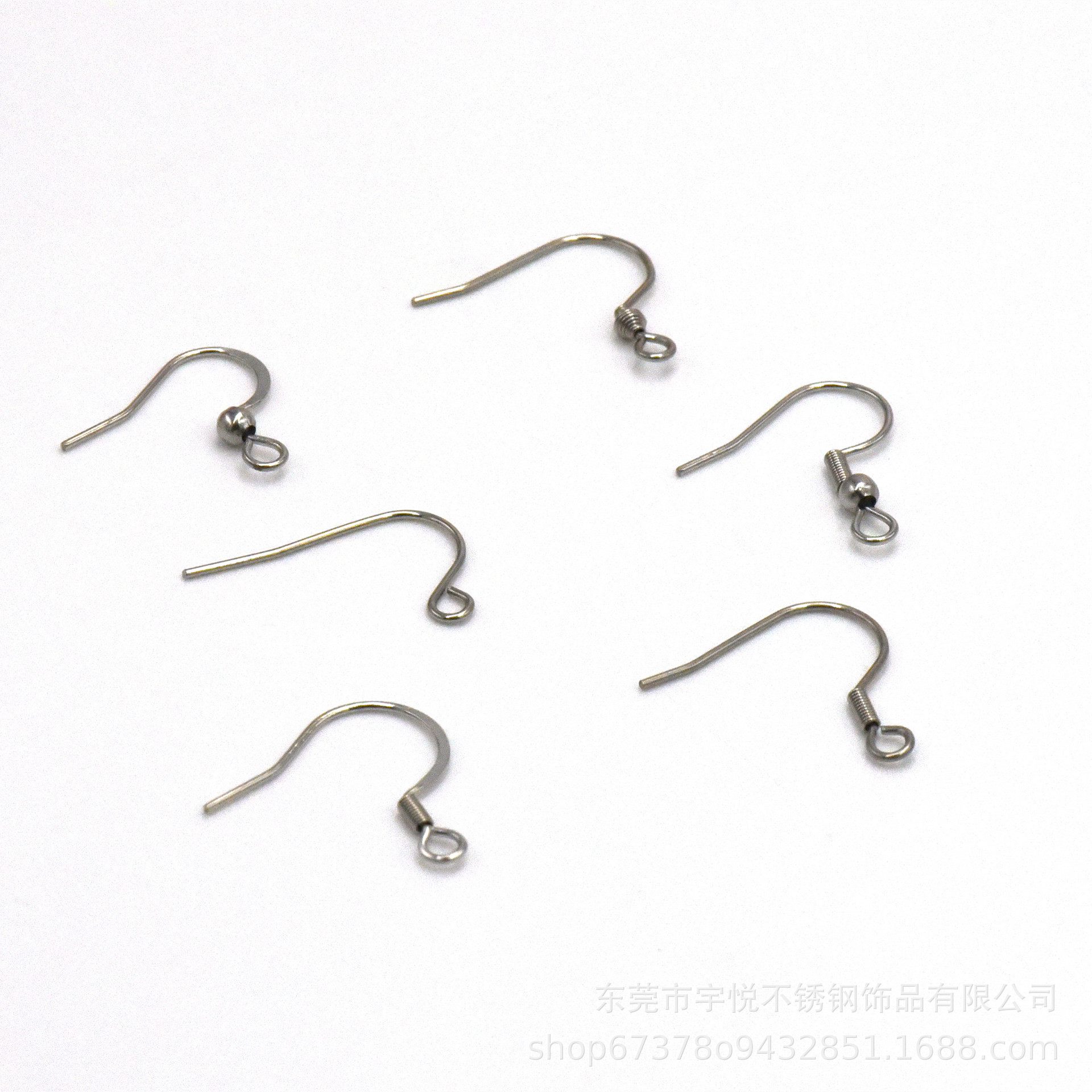 316L medical stainless steel ear hook spring with beads ear hook earrings hanging accessories factory wholesale