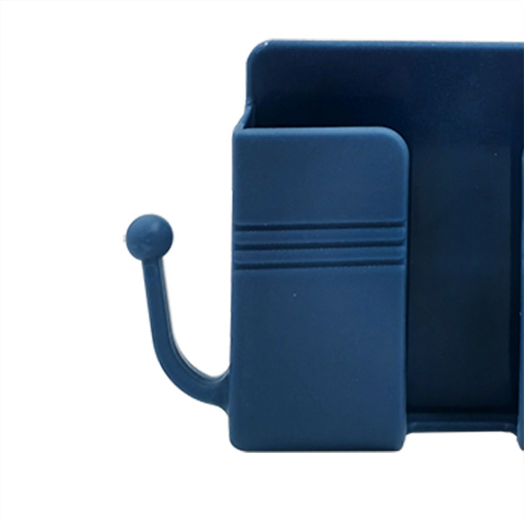 Remote Control Storage Box Wall-Mounted Bedside Mobile Phone Charging Bracket Storage Rack Hanging Rack Without Punching with Hook