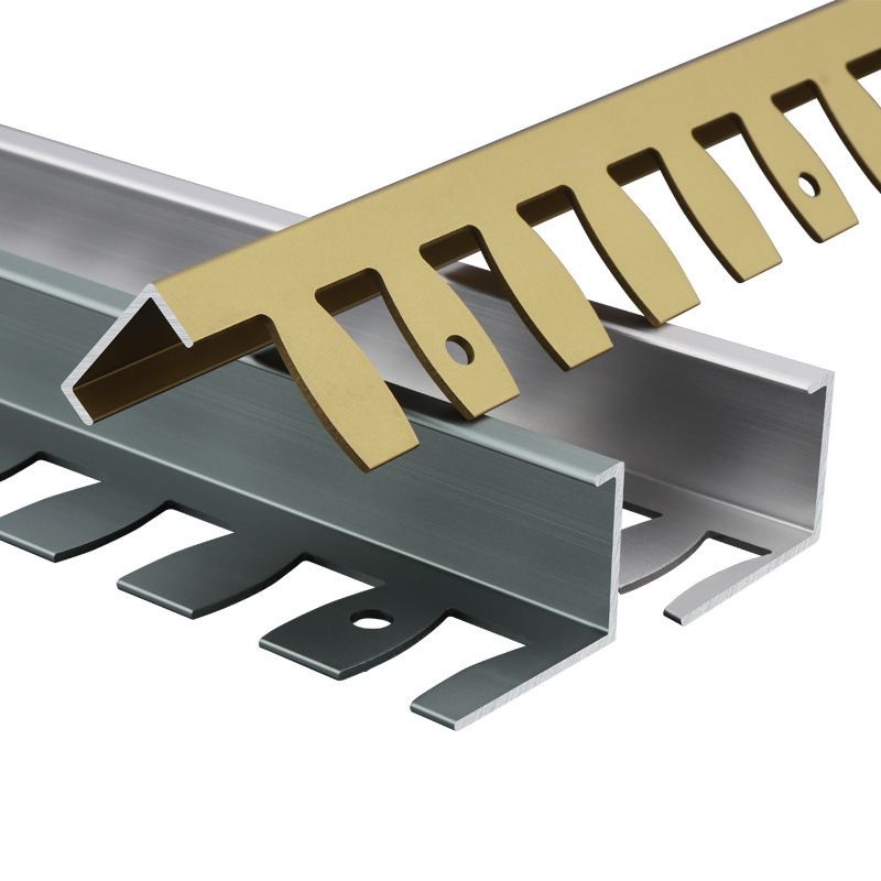 Aluminum Alloy Tile Edge Strips Curved Right Angle Edge Strips Fishbone Metal Bathroom Passageway Wood Floor Decorative Strips
