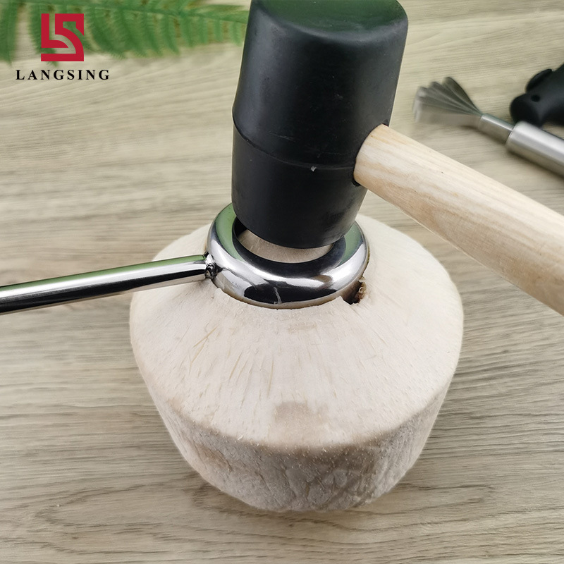 Spot Stainless Steel Coconut Opening Machine Coconut Opening Machine Set Coconut Shell Opening Hole Puncher Coconut Meat Shaper Coconut Opening Tool