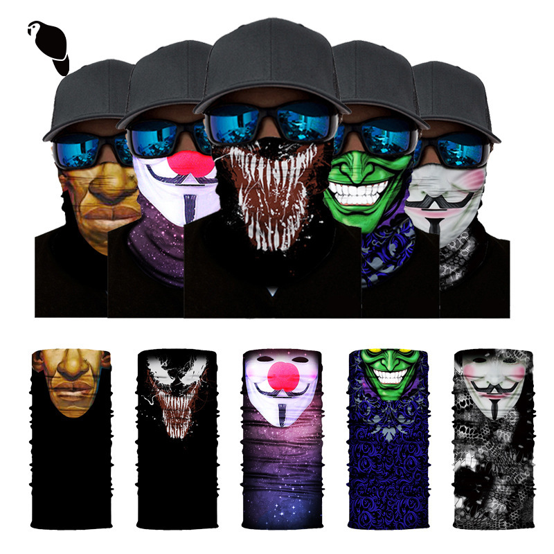 Skull Half Face Series Amazon Autumn and Winter Mask Protective Magic Headscarf Warm Sports Cycling Elastic