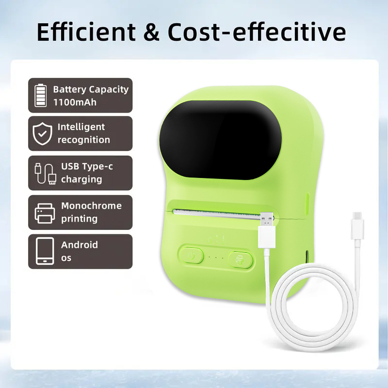Портативный мини-принтер для этикеток, малый, недорогой, без чернил, термопринтер, для учебы, фотографий, Bluetooth печать