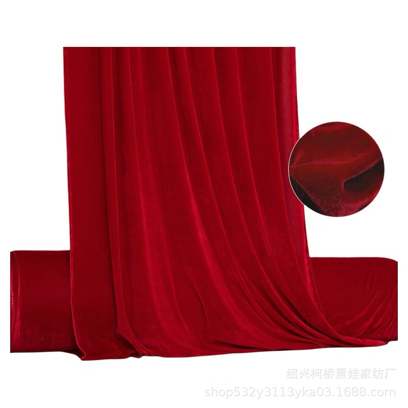 Gold Velvet Fabric Wholesale Solid Color Dense Velvet Cloth Tablecloth Table Cover Stage Curtain Wedding Event Factory Direct Sale