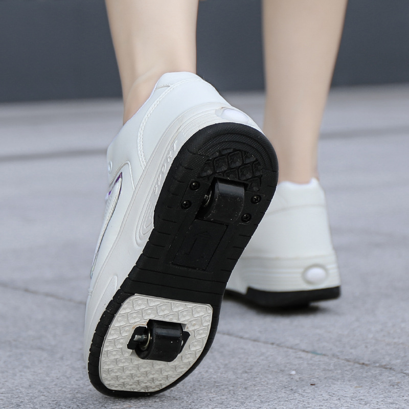 New double-wheel walking shoes boys and girls roller skating shoes adult speed skating sneaker detachable children's skating shoes men