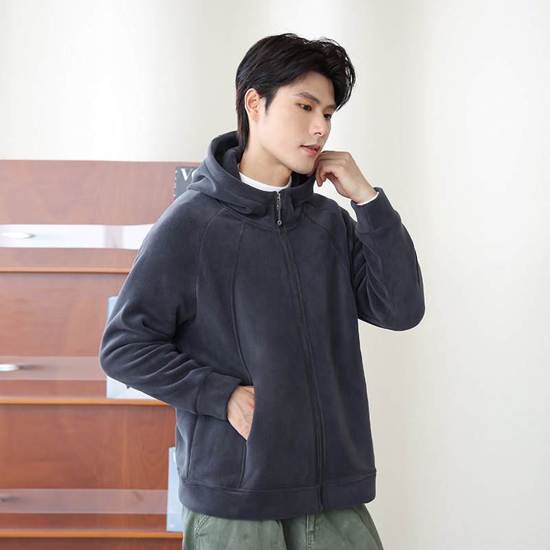 Autumn and Winter Pure Color New Style Hooded Cardigan Knitted Sweatshirt for Men and Women, Casual Loose Jacket with Logo Printable