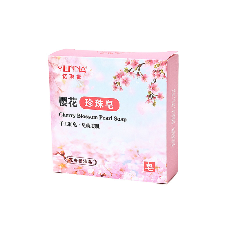 [Yilina] Cherry Blossom Pearl Soap Cherry Blossom Oil Soap Handmade Soap Cleaning and Moisturizing 70G