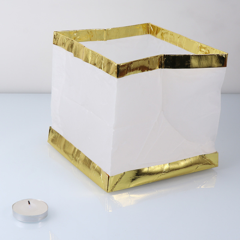 Большой и маленький квадратный речной фонарик фонарик лотос фонарик благословения фонарик желаний свеча сумка экологически чистая бумага с восковым блоком