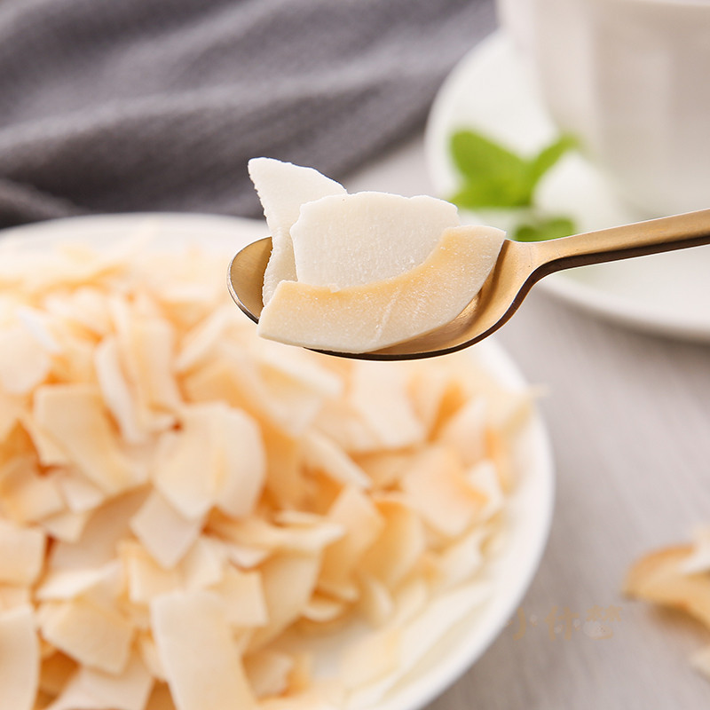 Crispy Roasted coconut slices 500g Hainan raw snacks specialty canned snacks coconut dry box roasted coconut meat