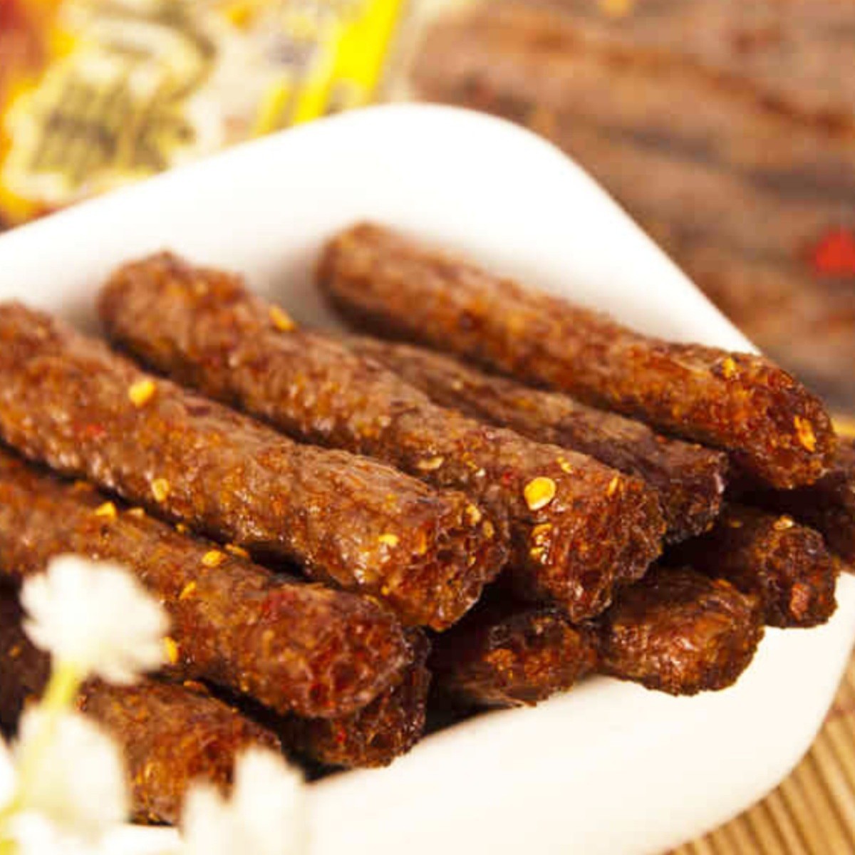 [Lightning Warehouse Specially Supply] Junzai Vegan Popped Chicken Tendon Spicy Strips Snacks about 16G/Pack