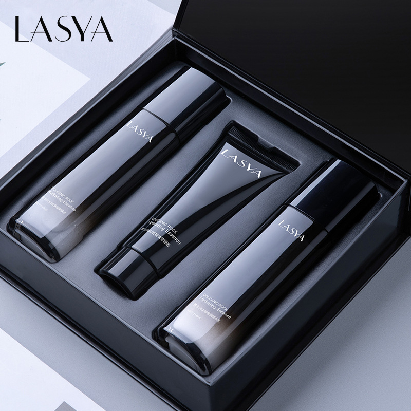 Набор Han Meisu для мужчин с вулканическим камнем, контроль масла, увлажняющий, очищающее средство для лица, эмульсия, косметический набор