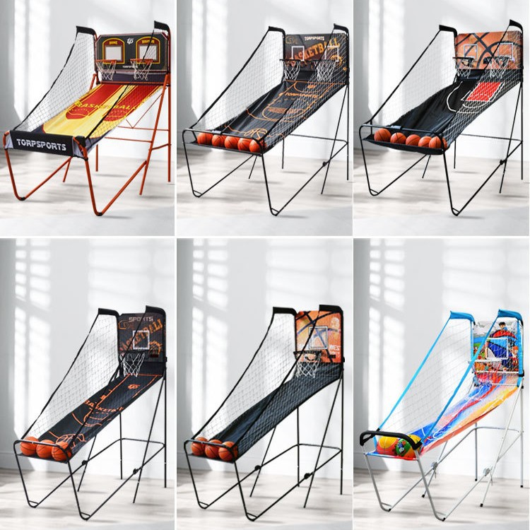 Hot new indoor single basketball stand competition leisure shooting machine folding single electronic scoring shooting machine