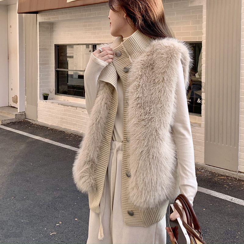 Кардиган без рукавов из норкового велюра, новый осень-зима 2025, свободный