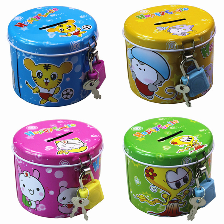 Iron Piggy Bank Boys Gift Girls Gift Tinplate Piggy Bank Iron Gift Box Kidsren's Toys Street Stall
