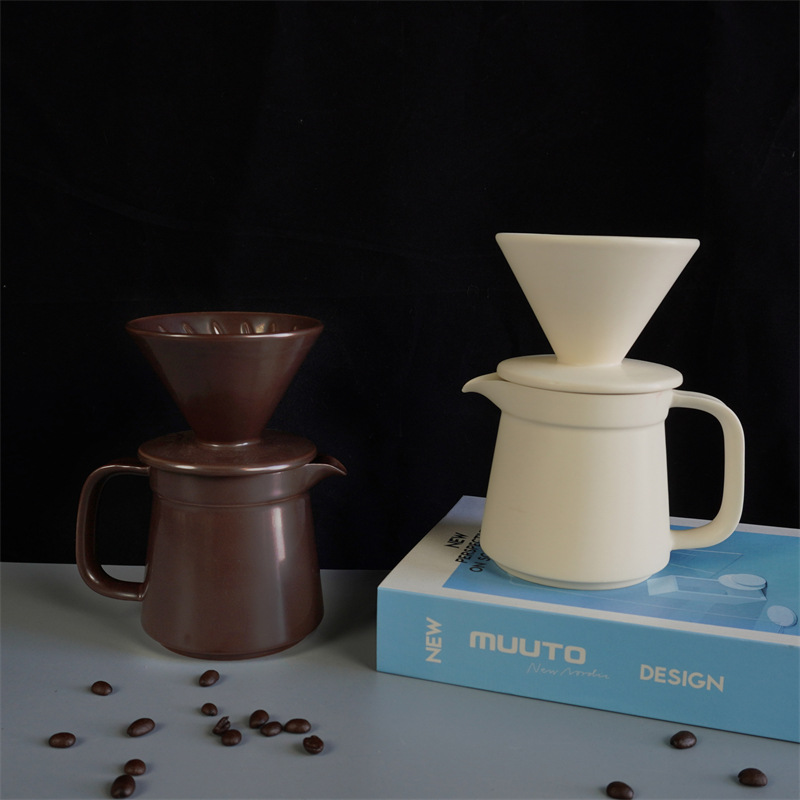 Ceramic Hand-Brewed Coffee Pot Set V60 Filter Household Ceramic Sharing Pot American Coffee Pot Cross-Border Hot Sale