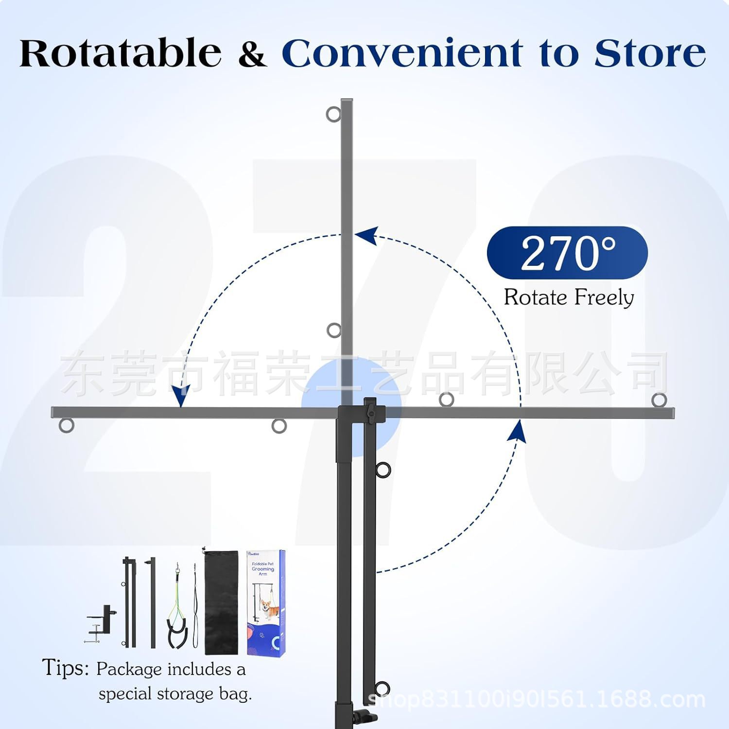 Pet Grooming Arm Dog Grooming Stand Retractable Height Adjustable Lifting Foldable Black Iron Stand