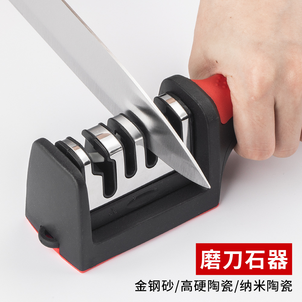 Multifunctional Knife Sharpening Tool, Sharpening Stone, Household Kitchen Knife, Fine Grinding, Commercial Quick Knife Sharpener, Edge Opening Tool, Three-In-One