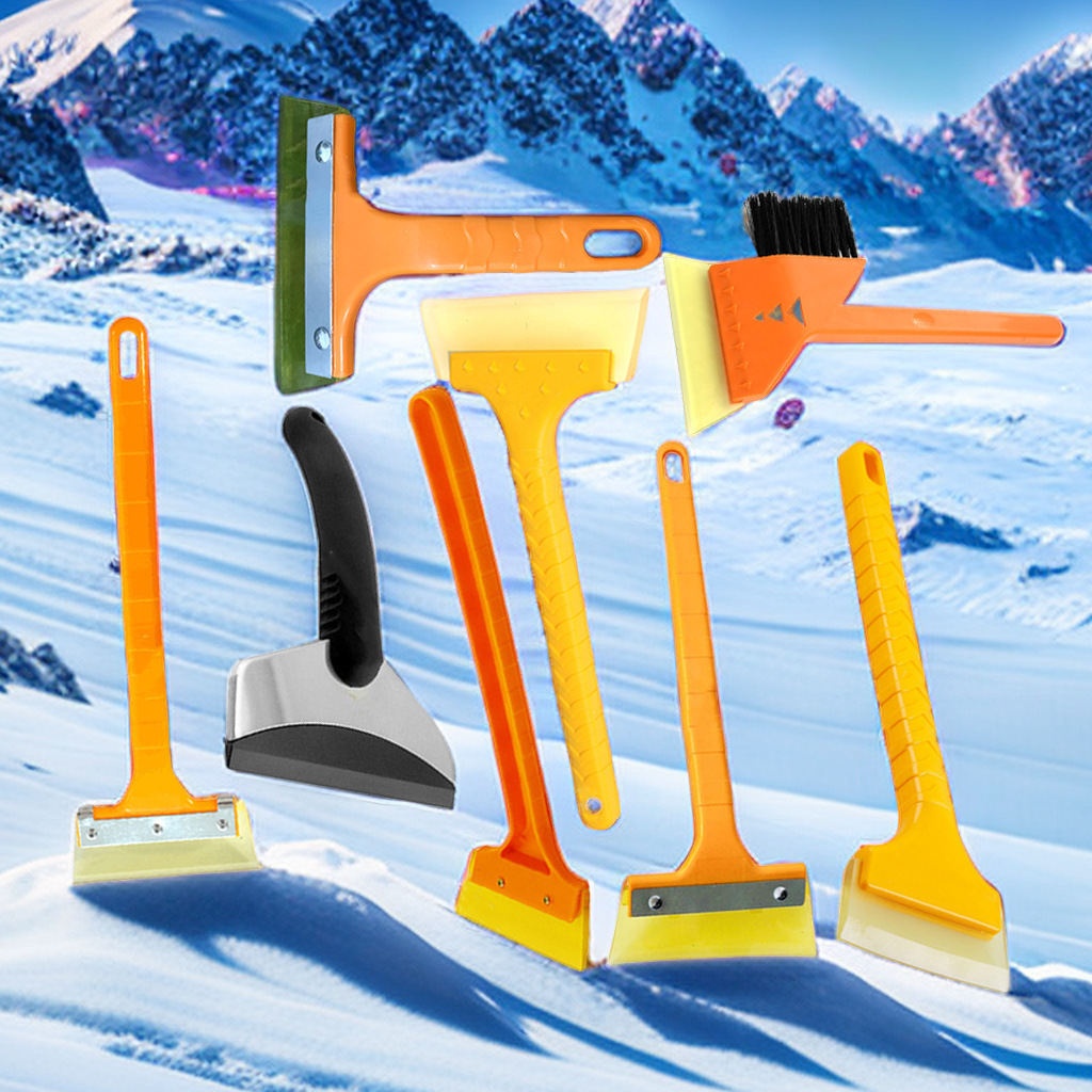 Large Telescopic Snow Shovel for Cars, Long-Handled Rubber Snow Scraper, Defrosting and De-Icing Shovel, Ice-Breaking Shovel, Snow Removal Tool