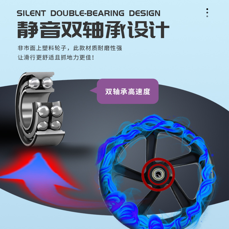 5 6 7 8 inch PU mute beef tendon wear-resistant polyurethane scooter roller skating shopping cart wheel wheel wheel