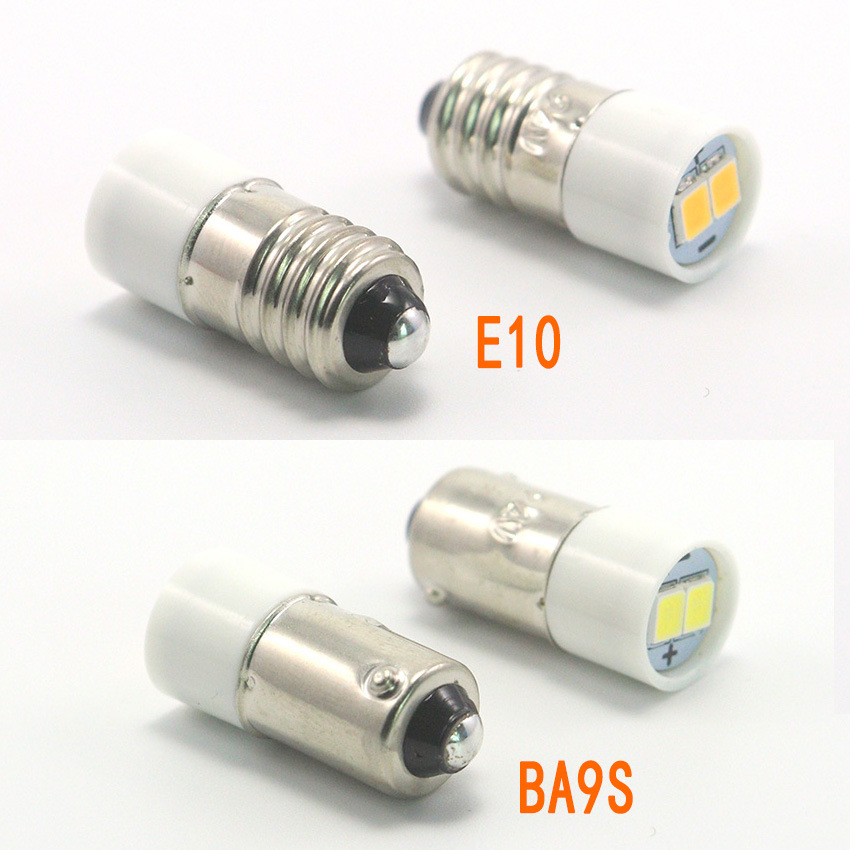 Screw E10 Bayonet B9 Led Push Button Switch Indicator Bulb 6V12V24V36V48V60V 110V 220V