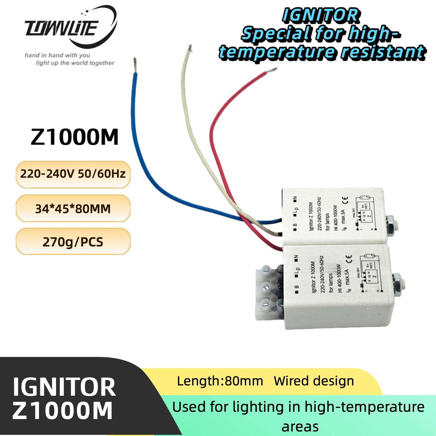 High Temperature Resistant 180 Degree Metal Halide Lamp Sodium Lamp Uv Lamp High Power 1000-1200W Digital Trigger