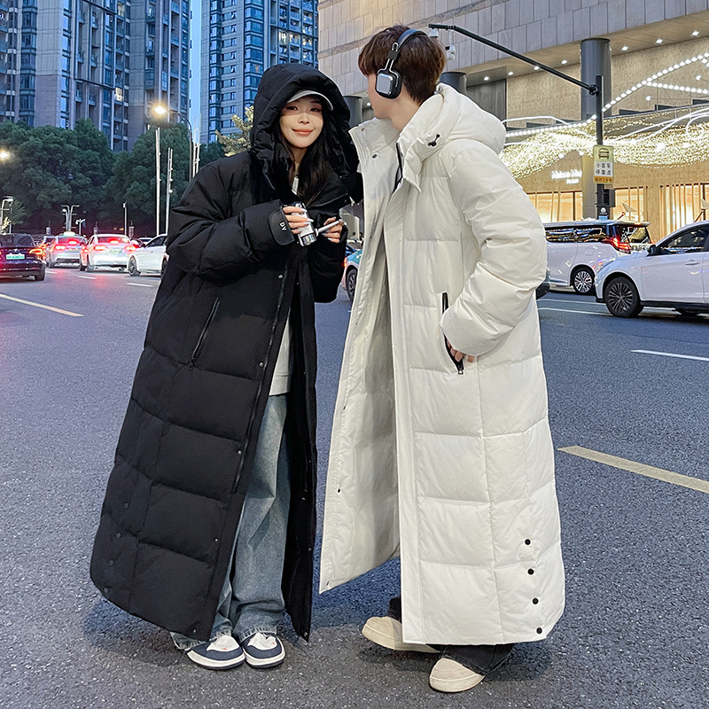 New super long ankle down jacket autumn and winter lovers wholesale men's and women's relaxed Korean casual warm coat
