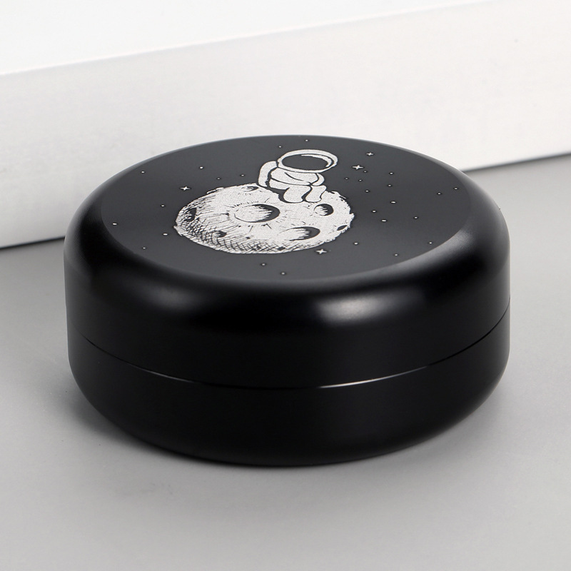 Sealed moisture-proof small size storage box aluminum alloy portable mini storage tank round black tobacco jar wholesale