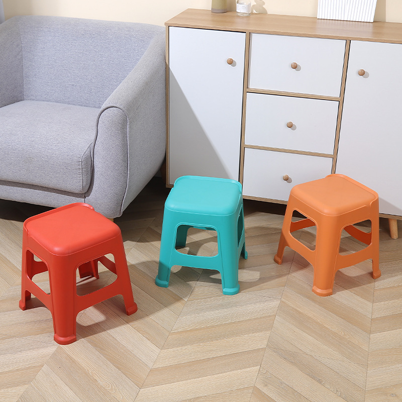 Plastic Stool Living Room Bathroom Adult Real Thickened Large Dovetail Shoe Changing Stool Stool Stackable Stackable Stool
