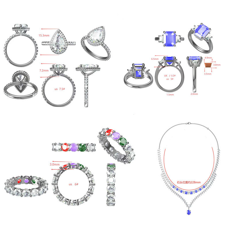 S925 Silver Jewelry Custom Processing K Gold Platinum Jewelry Custom Ring Bracelet Odm Oem Batch Processing Export