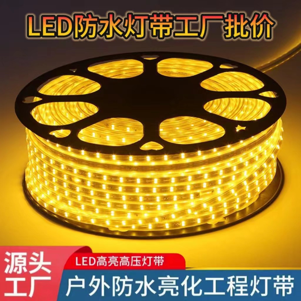 220В наружное освещение инженерное освещение светодиодная лента с амбиентным светом супер яркая гибкая силиконовая водонепроницаемая светодиодная лента