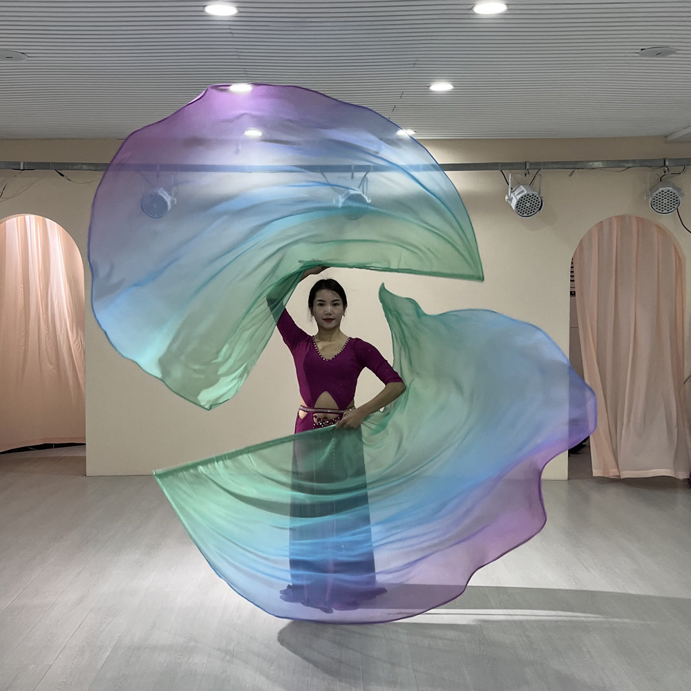 Классическая одежда для сценического выступления градиентный полукруглый флаг цветной газовый шарф