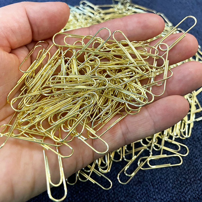 Gold paper clip plating rose gold paper clip folder cross-border for 50mmPET paper clip