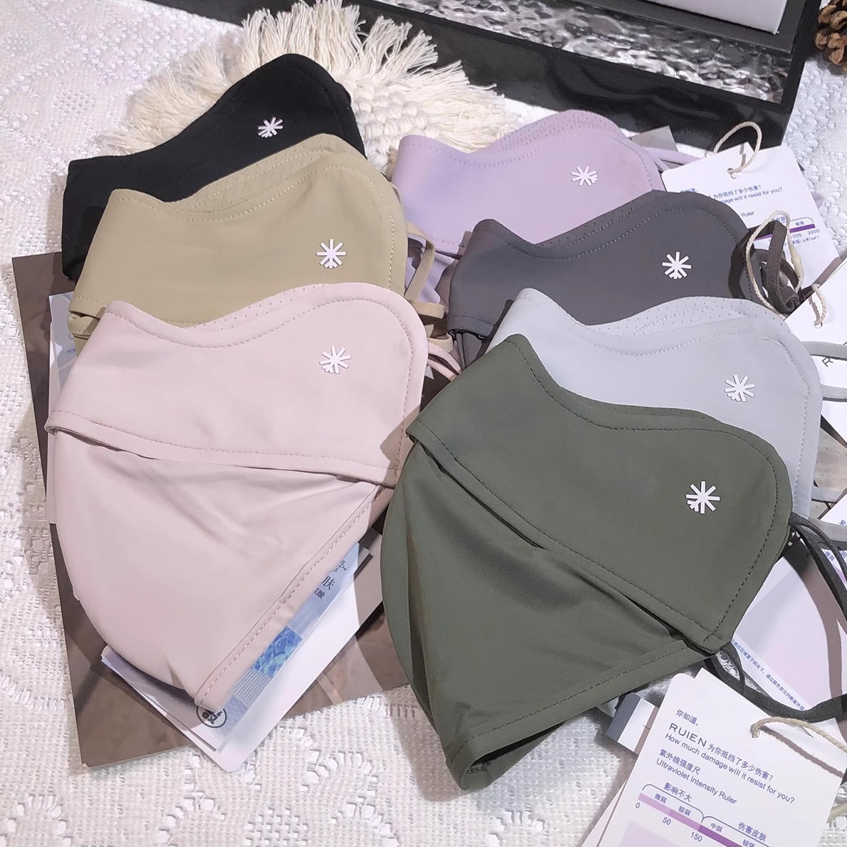 Snowflake Label Body Sunscreen Mask Eye Corner Soft Support UV Protection Outdoor Driving Women's Face Showing Small Face Cover for Summer