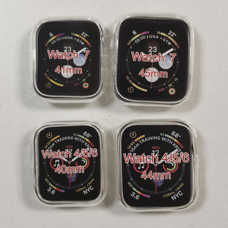 For Apple Watch Silicone Case Apple WatchS8 S9 se Transparent Half Pack TPU Case Second Change Case