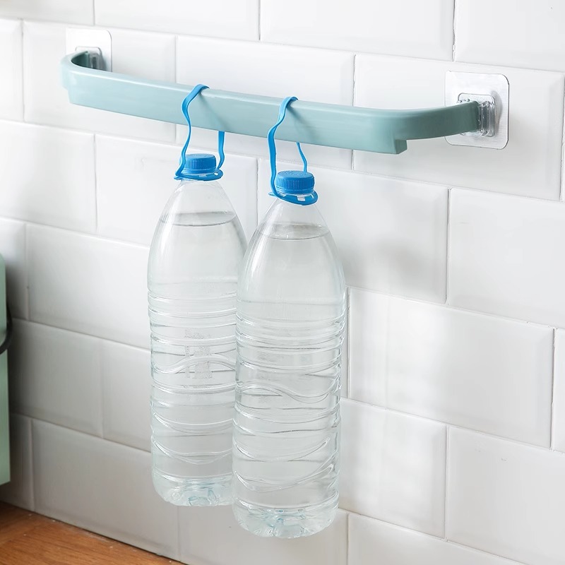 Towel Rack-free Punch-free Toilet Long Bathroom Double-pole Wall-mounted Towel Rack Toilet Single-pole Slippers Rack