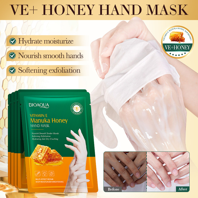 Маска для рук BIOAOUA с витамином E и манука, кросс-бордная продажа