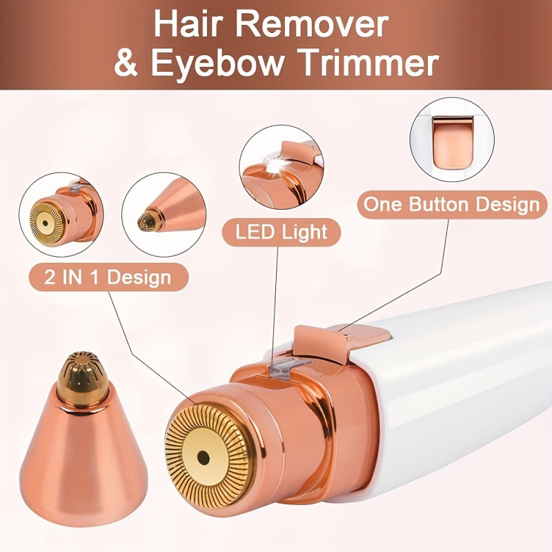 2026 New Cross-Border Dropshipping 2 in 1 Rechargeable Eyebrow Trimmer Facial Hair Remover