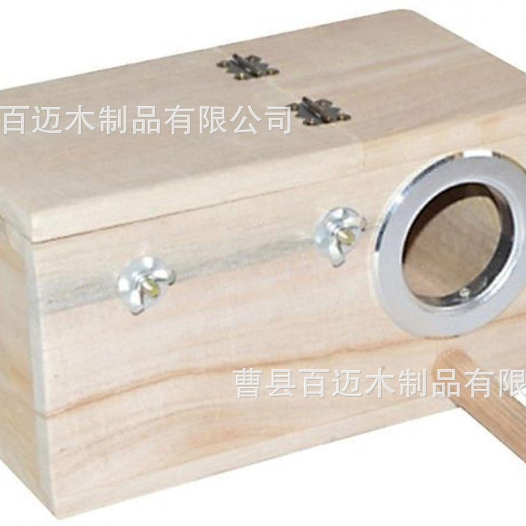 Cross-border supply of various sizes of creative solid wood parrot breeding box tiger skin peony bird supplies bird cage hatching box wood