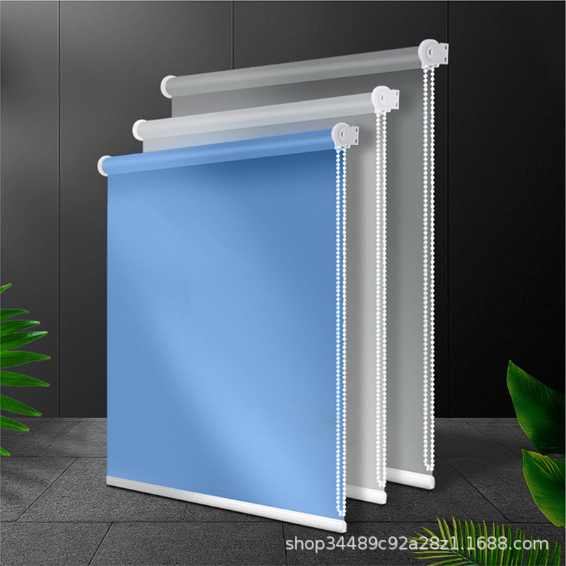 Office Blackout Sunshade Roller Blinds, Sun Protection and Heat Insulation, Electric and Manual Blackout Office Hand-Pull Blackout Curtains Roller Blinds