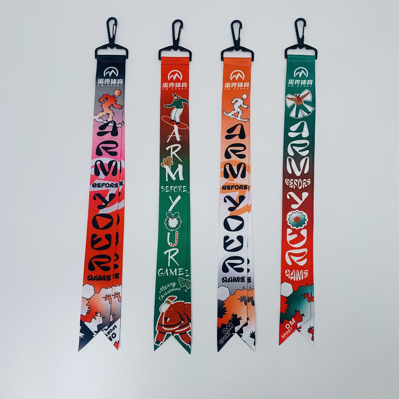 Ski Colorful Ribbon Printed Logo Personalized Copywriting Decorative Ribbon Ski Pendant Helmet Cycling Decorative Belt