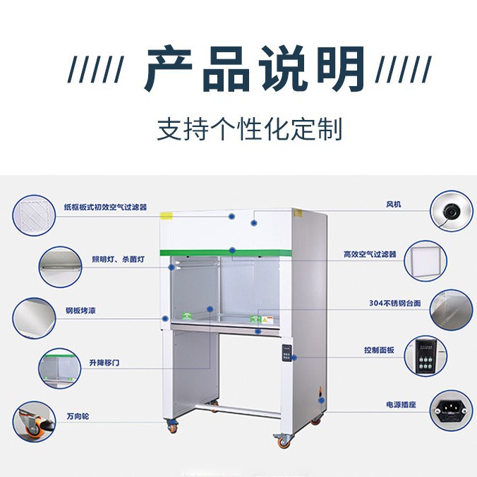 Class 100 Clean Ultra-Clean Operating Table Purification Workshop Scientific Research Experiment Single-Person Single-Sided Vertical Flow Ultra-Clean Workbench