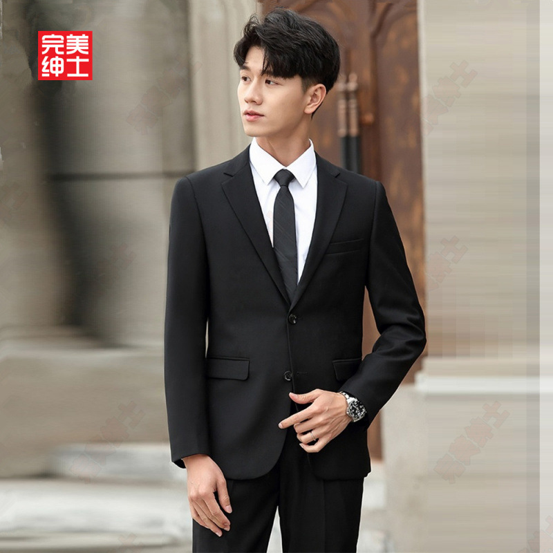 Blazer Men's Business Formal Wear Professional Suit High-End Shoulder Pads Wedding Dress Casual Suit Uniform