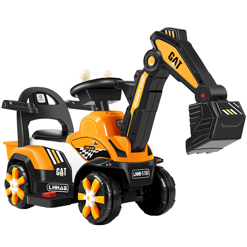 New children's toy electric excavator large size can sit and ride boy hook machine engineering car excavator 1-5 years old