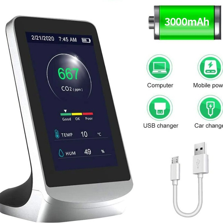 Foreign trade cross-border supply carbon dioxide detection CO2 temperature and humidity English version air quality detector