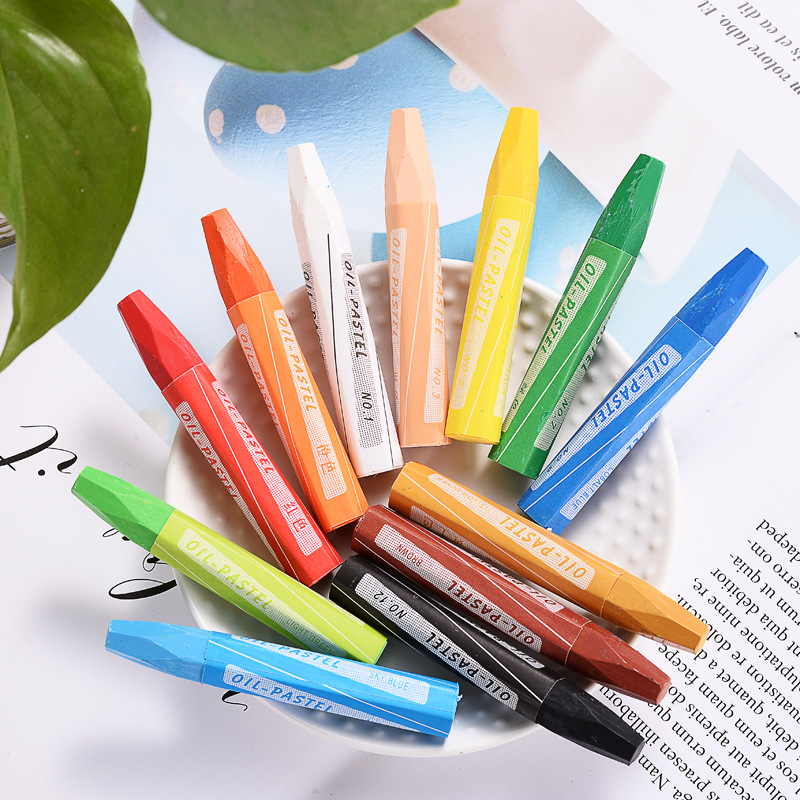 Bulk Oil Painting Stick Student High Quality Oily Crayon Painting Tools Foam Box Aquatic Crayon Tire Mark Pen