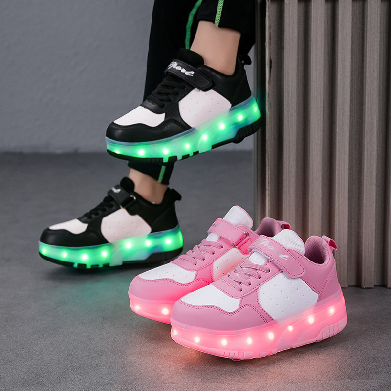 Детские хили на лето с двумя колесами, роликовые туфли для взрослых с подсветкой, фабричный источник