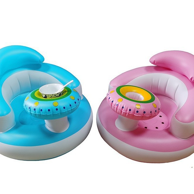 Frisbee Pvc Inflatable Baby Learning Chair Small Sofa Eating and Bathing Dining Chair Leisure Inflatable Toy Street Stall