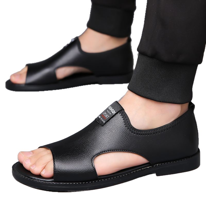 2025 Summer Sandals Wholesale New Men's Casual Soft-Soled Non-Slip Anti-Odor Men's Non-Slip Breathable Beach Shoes Luo