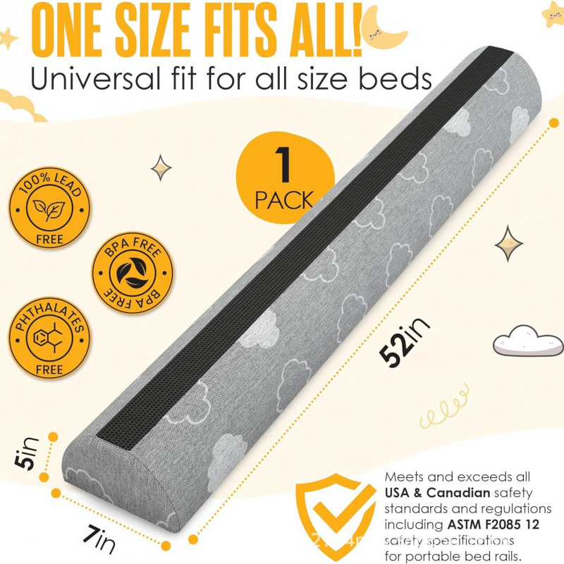 Бортик для кровати для малышей, из.memory foam, водонепроницаемый, стираемый, двусторонний, нескользящий, мягкий чехол