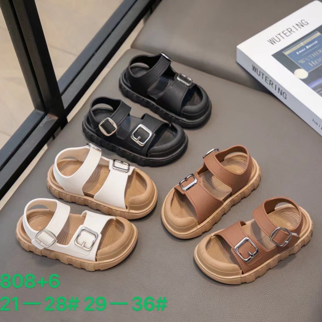 2025 Children's Men's Sandals Sports Leisure Fashion Summer Boys' Baby Non-slip Korean Style Mid-Big Children's Beach Shoes