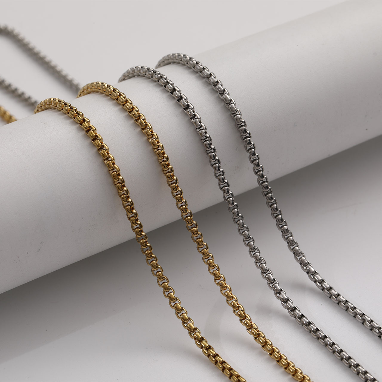 Оптовое ожерелье из нержавеющей стали с квадратной жемчужиной, мужское хип-хоп ожерелье, кросс-бодер, горячие продажи, DIY аксессуары, женское ожерелье из титана